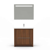 Casa Mare Alessio 32 Matte Walnut Vanity Ceramic Sink Combo - Alessio80MW-32-MSC-S